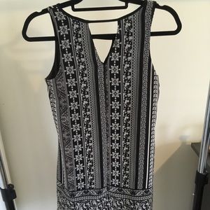 Black and white shift dress